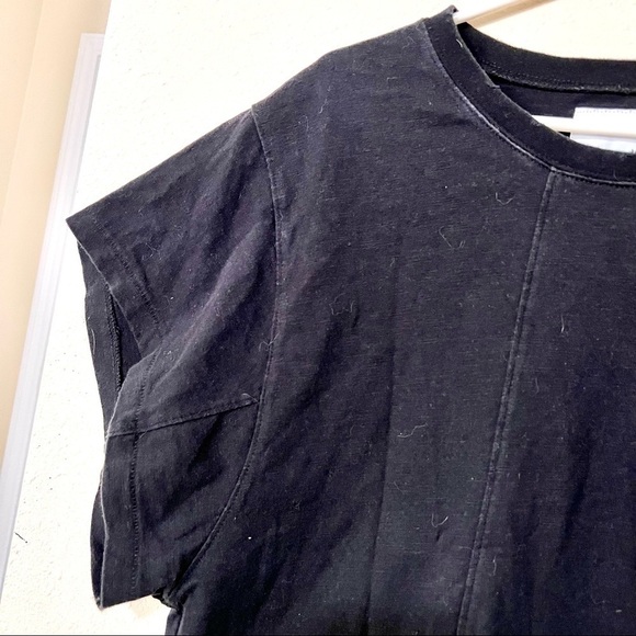 CURRENT/ELLIOTT Cotton Black cropped boxy oversized tee womens size 1 /S - Picture 5 of 9